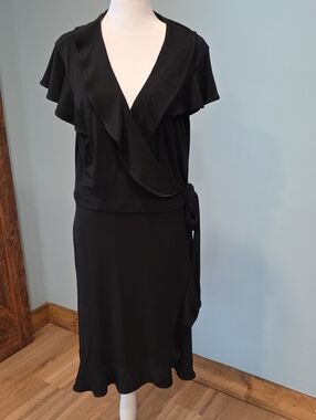 Connected Classic Black Wrap Dress 14